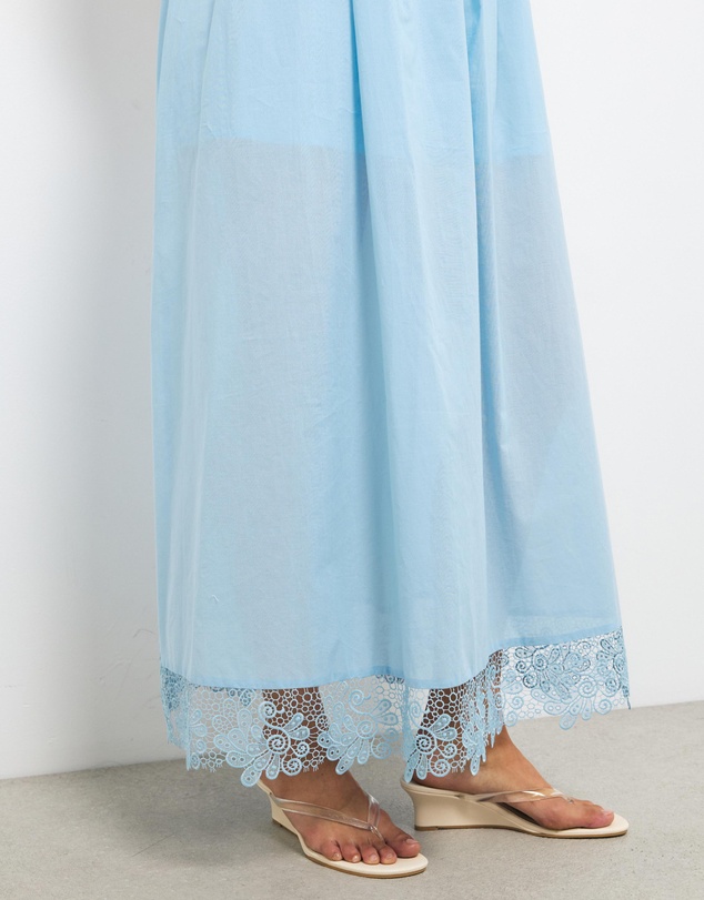 AERE - Mara Cotton Voile Trim Maxi Dress