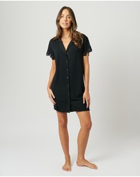 UNE PIECE - Lace Trim Modal Shirt Nightie