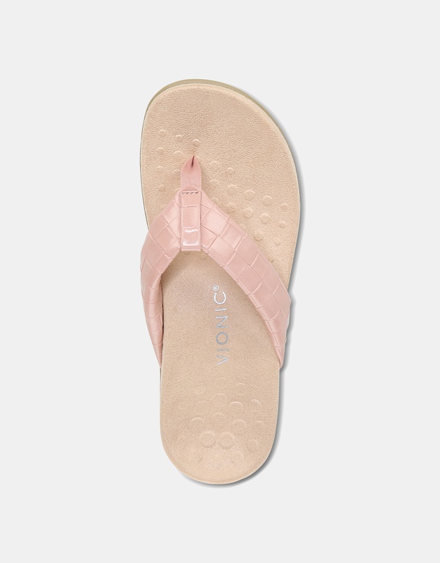 Vionic - Layne Toe Post Sandal - Peach Woven