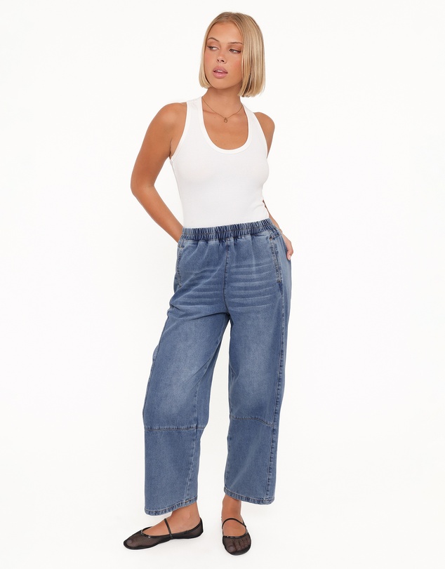 Petal & Pup - Sophie Cropped Barrel Jean - Medium Wash
