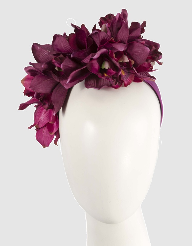 Max Alexander - Large Wine Flower Headband Fascinator