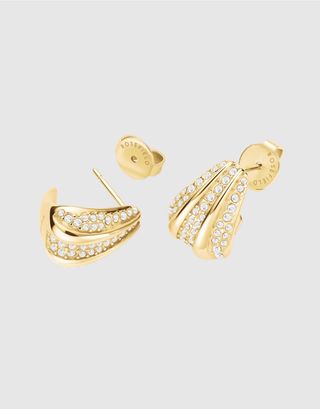 Rosefield - Pavé Striped Gold-Tone Stud Earrings