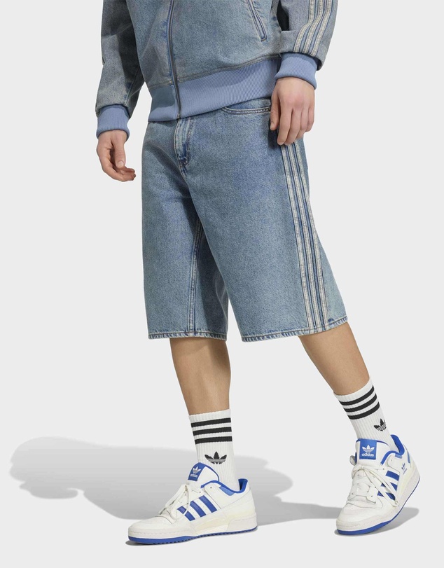adidas Originals - FIREBIRD ADICOLOR DENIM JORTS MID-RISE STRAIGHT LEG Mens