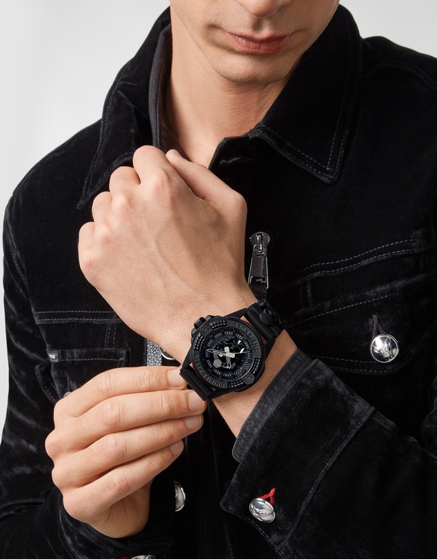 Philipp Plein - The $Kull - 44mm Black Dial and Silicone Strap