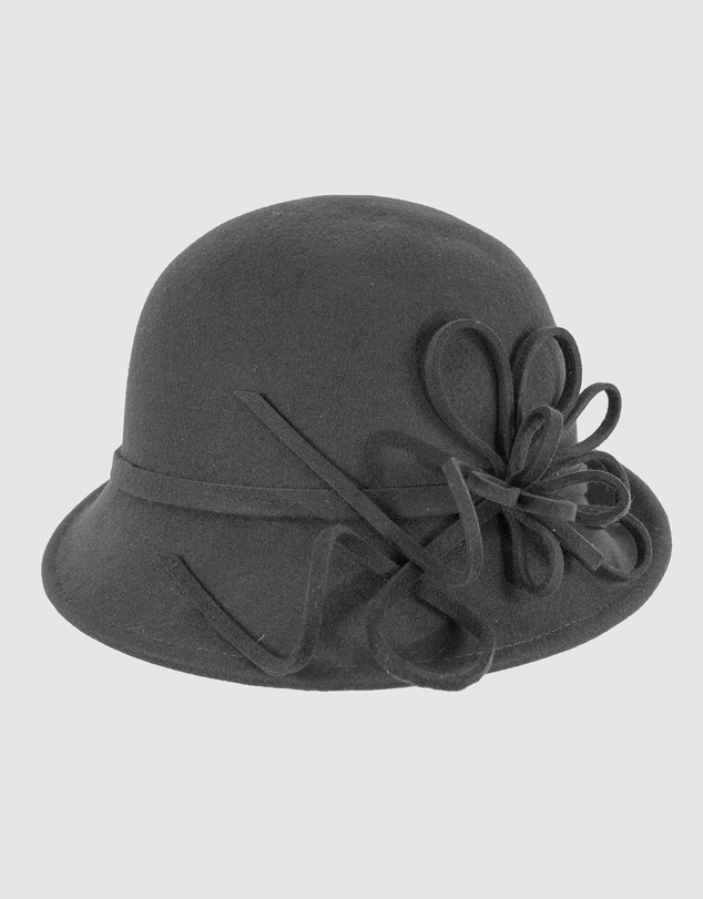 Max Alexander - Winter Felt Black Cloche Hat