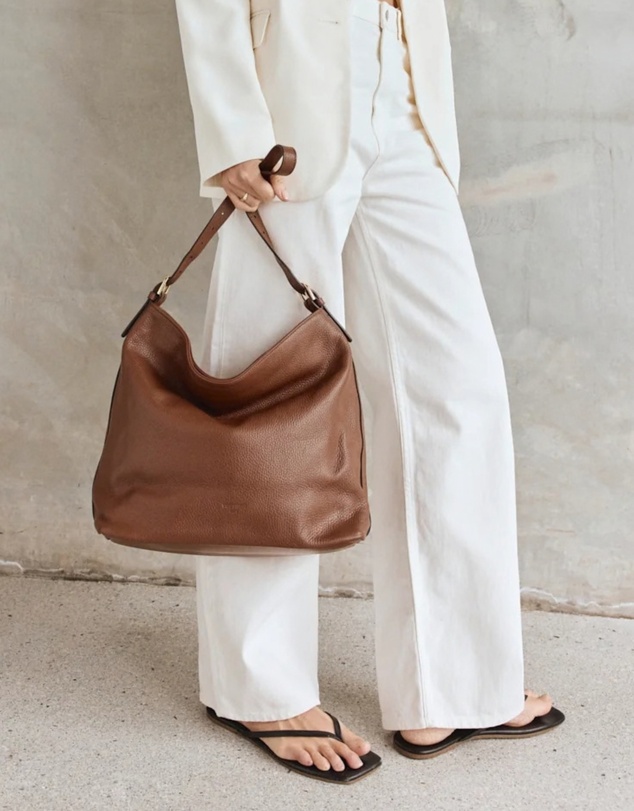 VESTIRSI - Serena Mocha Leather Hobo Bag