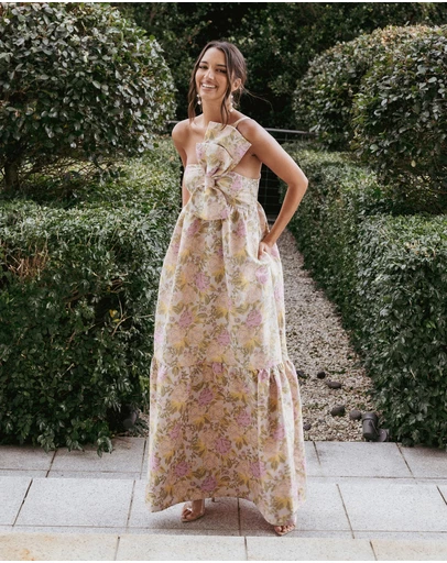 Petal & Pup - Betina Bow Front Maxi Dress - Multi Floral