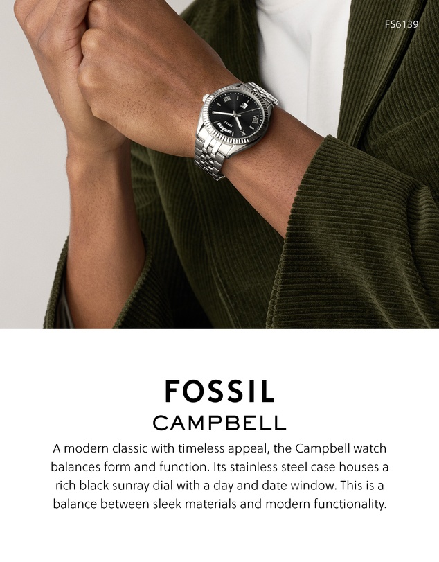 Fossil - Campbell Silver Analogue Watch