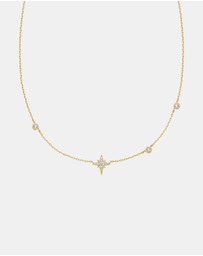 Ania Haie - Ania Haie Gold Eight-Pointed Star Cubic Zirconia Station Necklace