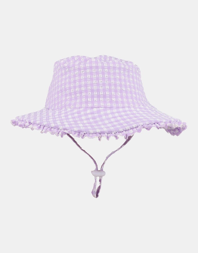 Minihaha - Lilac Gingham Swim Sunhat - Babies-Teens