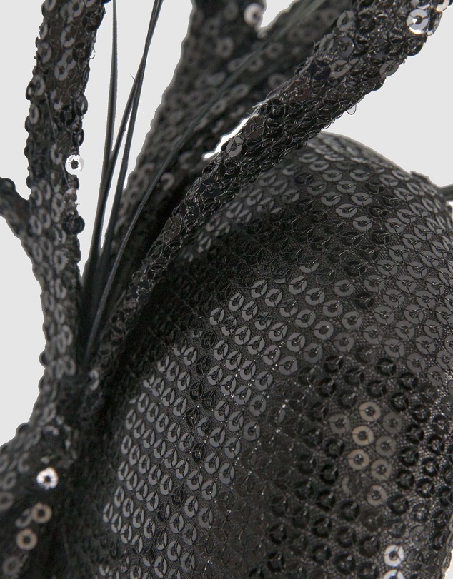 Max Alexander - Black Sparkly Racing Fascinator