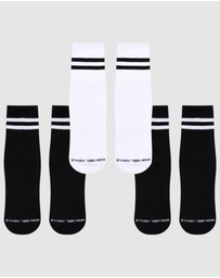 High Heel Jungle - Varsity Pilates/Yoga Grip Socks - 3 Pack