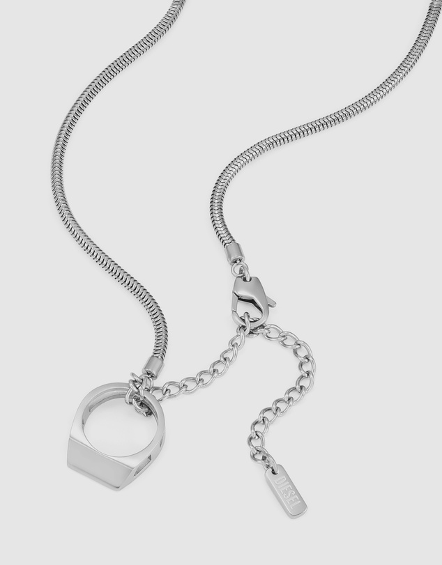 Diesel - D Logo Silver Necklace