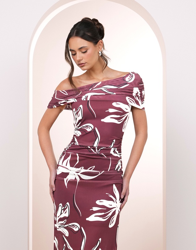 Pilgrim - Winry Print Mesh Maxi Dress