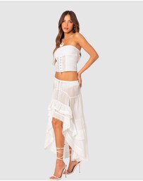 EDIKTED - Lacey Linen Look Corset