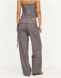 Dazie - Solace Pinstripe Belted Trousers
