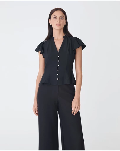 Forcast - Carissa Gathered Sleeve Top