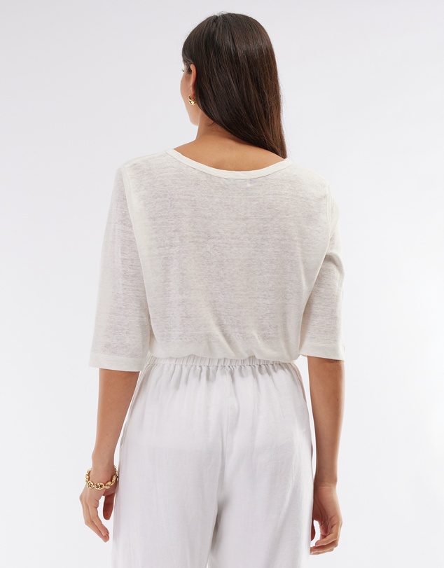 Amelius - Bronte Linen Three Quarter Jersey Top