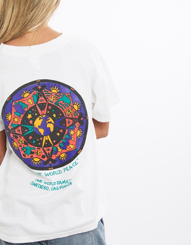 Vintage by The Real Deal - Pre Loved - Vintage 90s 'Create World Peace' Tee