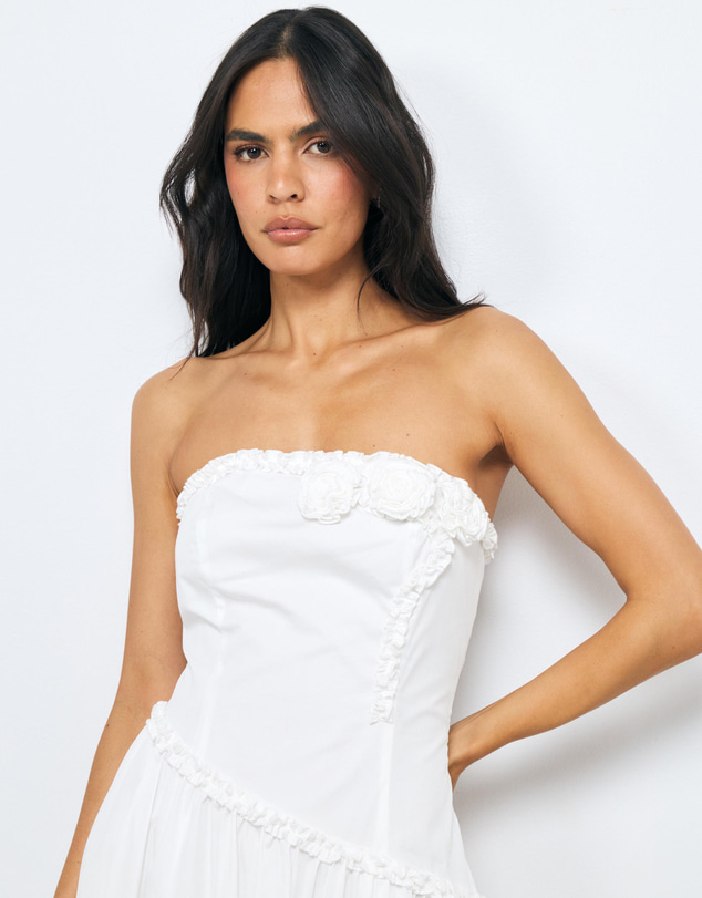 AERE - Avra Floral Detail Cotton Maxi Dress