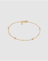 Kuzzoi - ICONIC EXCLUSIVE - Bracelet Male Ball White Crystals 925 Sterling Silver Gold Plated