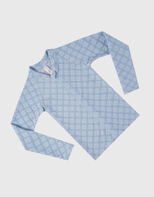 Aqua Blu Kids - Stepping Stones Blue Long Sleeve Rash Vest - Kids