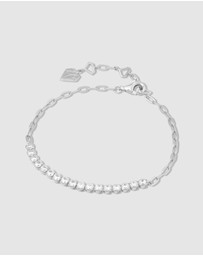 Wanderlust + Co - Pave 925 Sterling Silver Bezel Tennis Chain Bracelet