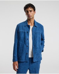 Calibre - Washed Linen Shirt Jacket Indigo