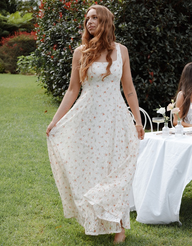 Petal & Pup - Valley Maxi Dress - White Floral Lace