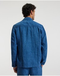 Calibre - Washed Linen Shirt Jacket Indigo
