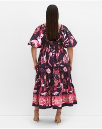City Chic - Simona Print Puff Sleeve Dress