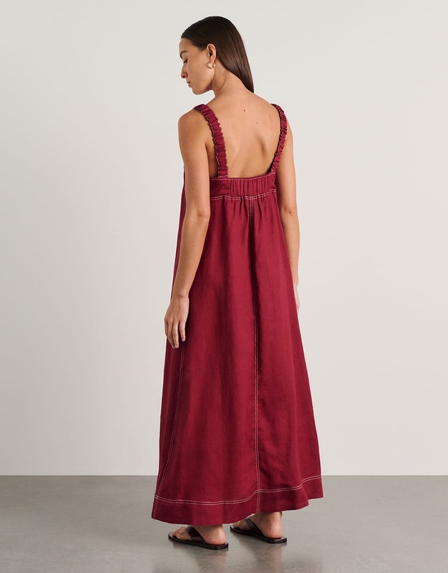 Jag - Sara Linen Midi Dress