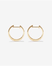 Michael Hill - 0.25 Carat TW Channel Set Round Brilliant Diamond Huggie Hoop Earrings in 10kt Yellow Gold