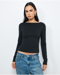 AERE - Tess Boat Neck T-Shirt