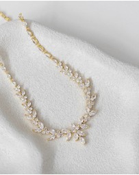 The White Collection - Courtney - Statement Gold Bridal Necklace