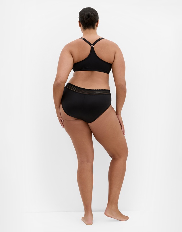 City Chic - Plus size Smooth & Chic Cotton Blend Racerback Bra - black