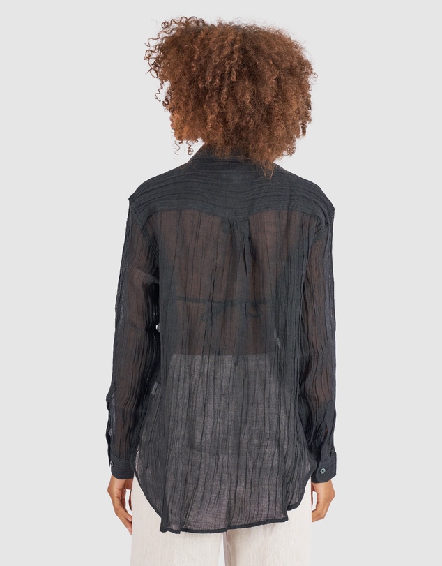 CAMIXA - Crinkle Oversized Linen Shirt