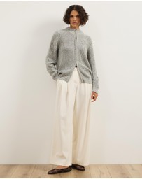 Atmos&Here - Mika Mottled Chunky Knit Zip Jumper