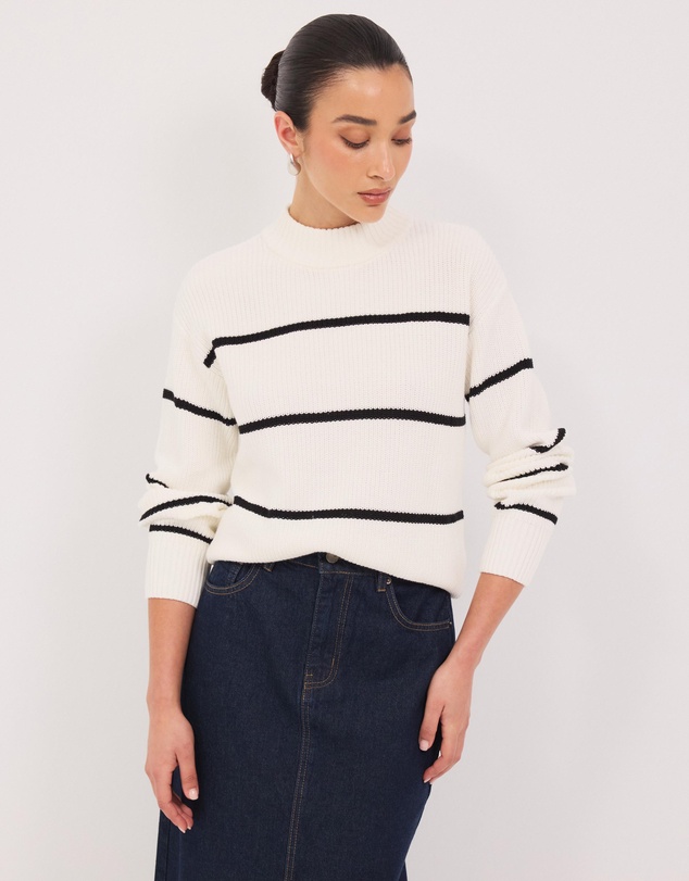 Calli - Ronnie Stripe Crew Neck Jumper