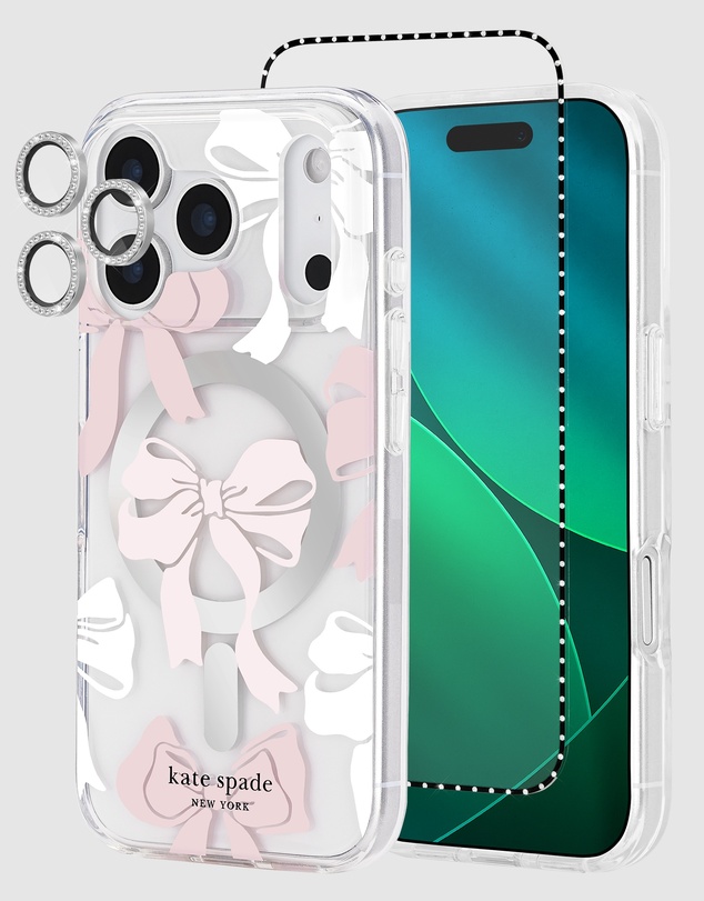Kate Spade - Kate Spade Tied With A Bow MagSafe Charm Bundle for iPhone 17 Pro