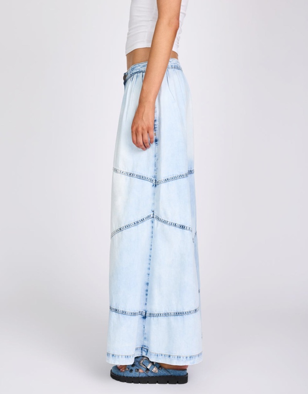ONE TEASPOON - Daddios Low Waist Super Wide Leg Denim Jeans - Depeche Blue