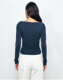 AERE - Ida Gathered Cupro Top