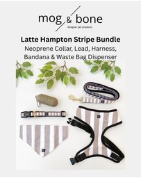 Mog & Bone - Neoprene Dog Bundle- Latte Hampton Stripe