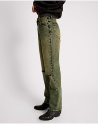 ONE TEASPOON - Black Khaki Awesome Baggies High Waist Straight Leg Jeans