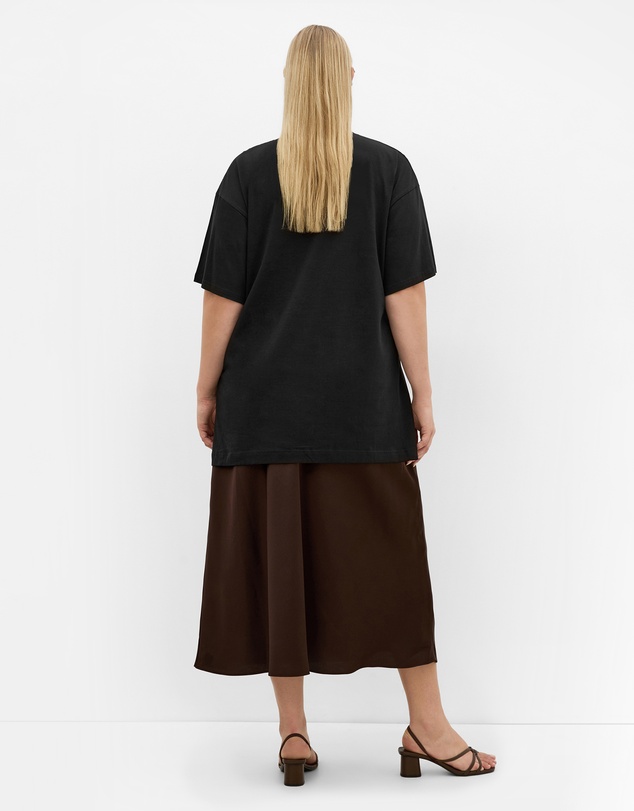 City Chic - Plus size Oversized Split Tee - black
