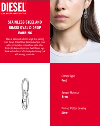 Diesel - Silver-Tone Earring