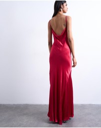 TOPSHOP - Folded Edge Satin Cami Slip Maxi