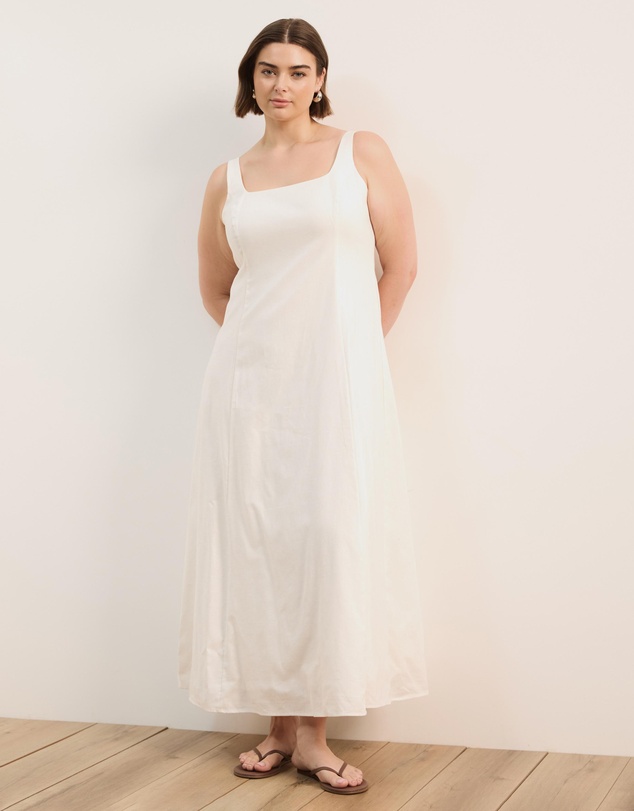Atmos&Here Curvy - Pippa Sleeveless Linen Blend Midi Dress