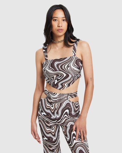 Tammy Swirl Print Tie Back Bodice