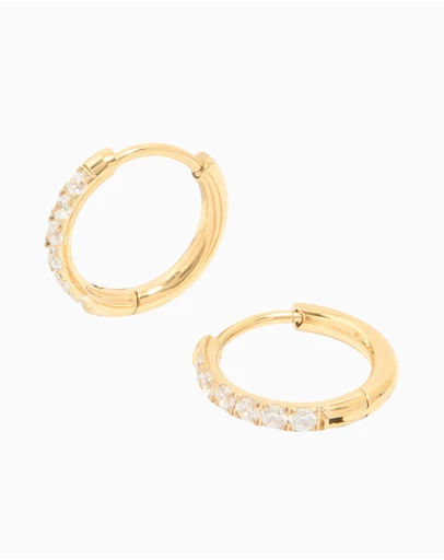 Lovisa - Gold Plated Surgical Steel Cubic Zirconia Chunky Sleeper Earrings